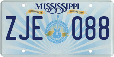 MS license plate ZJE088