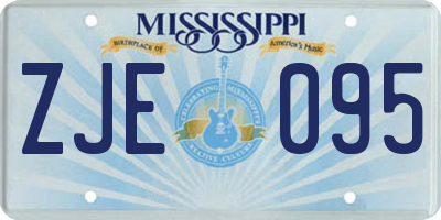 MS license plate ZJE095