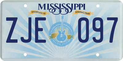 MS license plate ZJE097