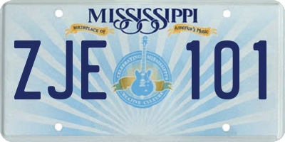 MS license plate ZJE101