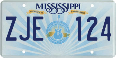 MS license plate ZJE124