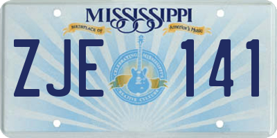 MS license plate ZJE141