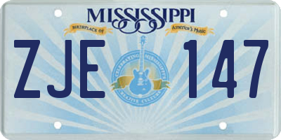 MS license plate ZJE147