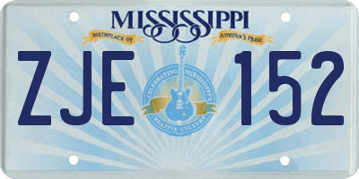 MS license plate ZJE152