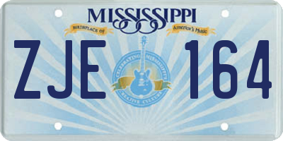 MS license plate ZJE164