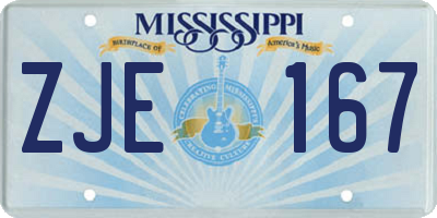 MS license plate ZJE167