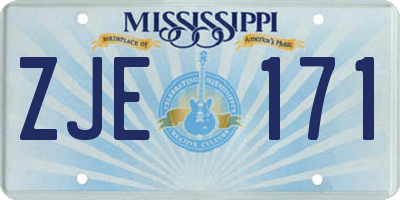 MS license plate ZJE171