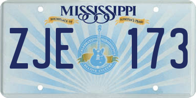 MS license plate ZJE173