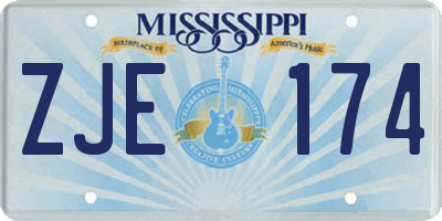 MS license plate ZJE174