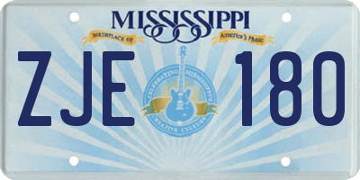 MS license plate ZJE180