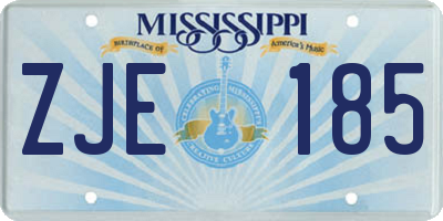 MS license plate ZJE185