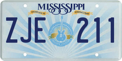 MS license plate ZJE211