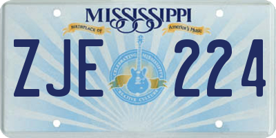 MS license plate ZJE224
