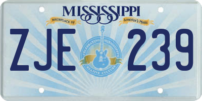 MS license plate ZJE239