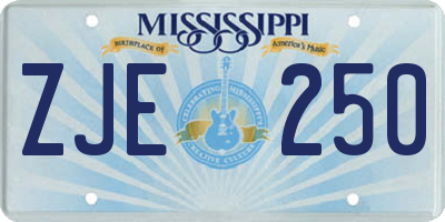 MS license plate ZJE250