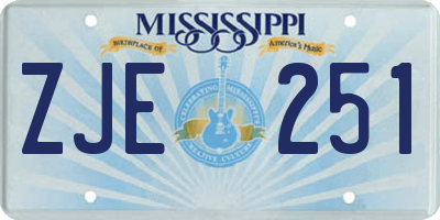 MS license plate ZJE251