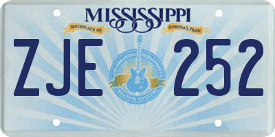 MS license plate ZJE252