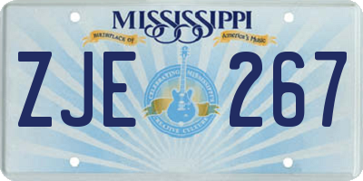 MS license plate ZJE267