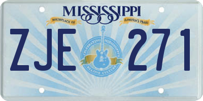 MS license plate ZJE271