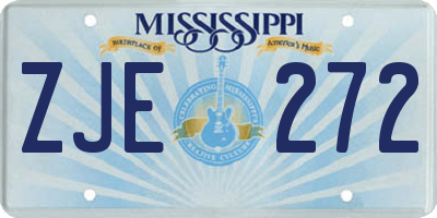 MS license plate ZJE272