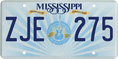 MS license plate ZJE275