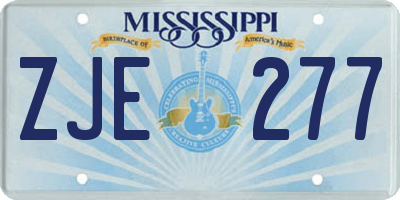 MS license plate ZJE277