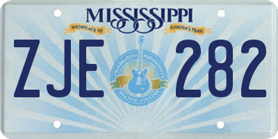 MS license plate ZJE282