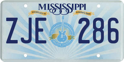 MS license plate ZJE286