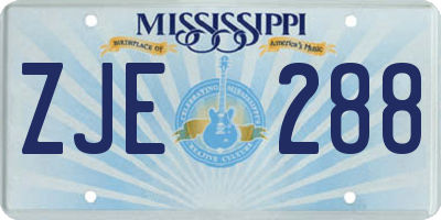 MS license plate ZJE288