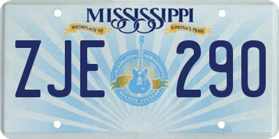 MS license plate ZJE290