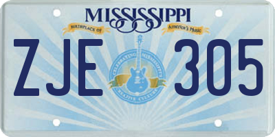 MS license plate ZJE305