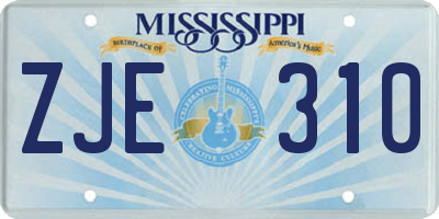 MS license plate ZJE310