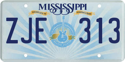 MS license plate ZJE313