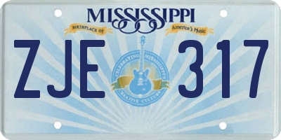 MS license plate ZJE317