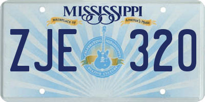 MS license plate ZJE320