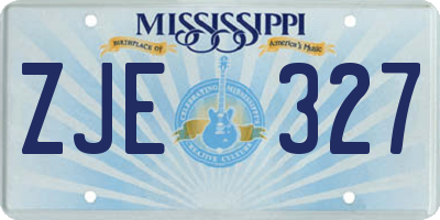 MS license plate ZJE327