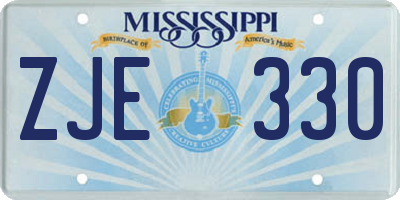 MS license plate ZJE330