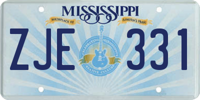 MS license plate ZJE331