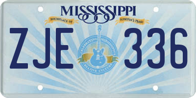 MS license plate ZJE336