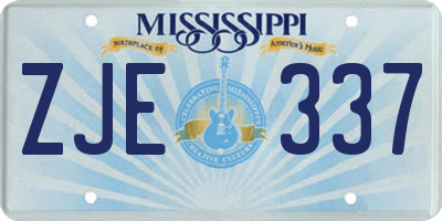 MS license plate ZJE337