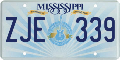 MS license plate ZJE339