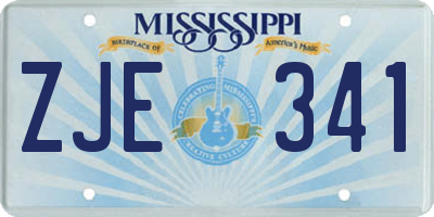 MS license plate ZJE341
