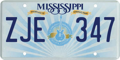 MS license plate ZJE347