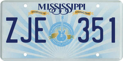 MS license plate ZJE351