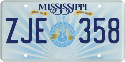 MS license plate ZJE358