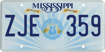 MS license plate ZJE359