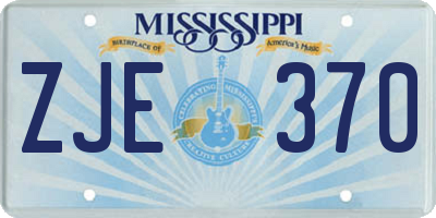 MS license plate ZJE370