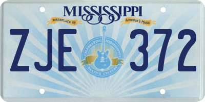 MS license plate ZJE372