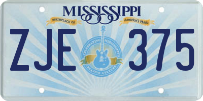 MS license plate ZJE375