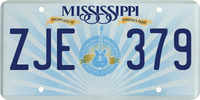 MS license plate ZJE379